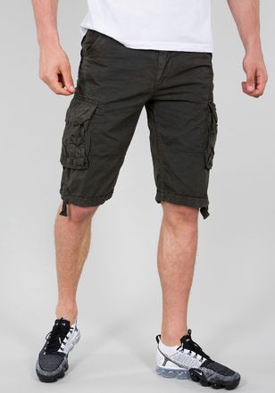 Alpha Industries Cargobermudas ALPHA INDUSTRIES Jet Short, Herren, Gr. 33, N-Gr, grau (grau schwarz), Web, Obermaterial: 100% Baumwolle, unifarben, normal knieumspiele