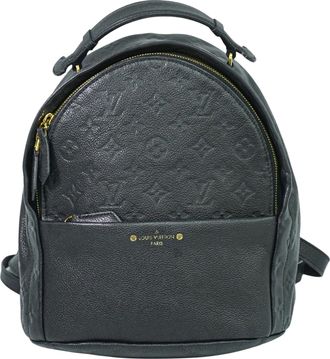 Louis Vuitton Sorbonne Backpack Monogram Empreinte Leather Black Leather Backpack Bag (Pre-Owned)