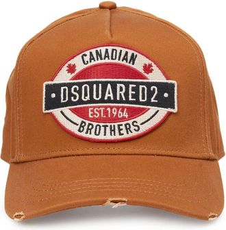 Dsquared2 Katoenen Baseballpet met Logo Patch - Heren - Petten - Oranje - ONE Size - Katoen - Accessoires