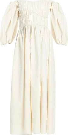 VASILIKI Abito lungo con ruches - Toni neutri