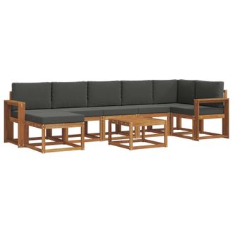 vidaXL Conjunto De Sof&aacute;s De Exterior 8 Pcs Natural Y Antracita Vidaxl