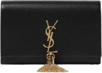Saint Laurent Tassen, Dames, Zwart, ONE Size, Leer, Kate Crossbody Bag