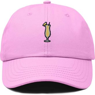 Dalix Pina Colada Embroidered Dad Cap in Light Pink at Nordstrom