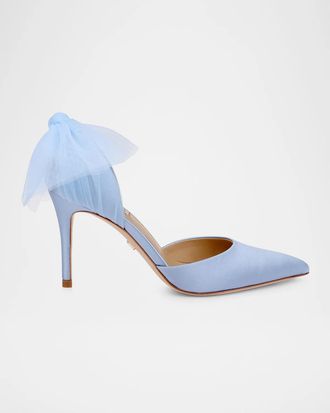 Badgley Mischka Rosalie 85MM Bow-Detail Satin D & apos;Orsay Pumps