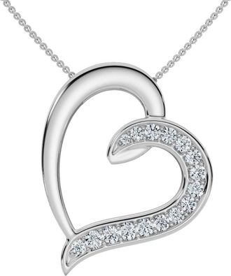 Pompeii3 1/2ct Diamond Heart Pendant Gold 18 Necklace Lab Grown