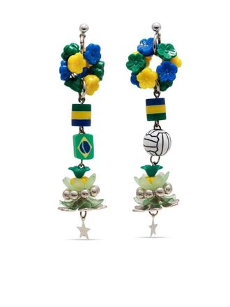Amir Slama Brazil drop earrings - Multicolour