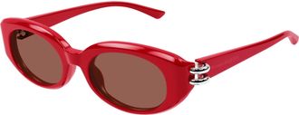 Alexander McQueen Burgundy Oval Ladies Sunglasses AM0469S 003 50