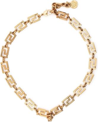 Versace Gold-tone Necklace with Signature Greca Detailing