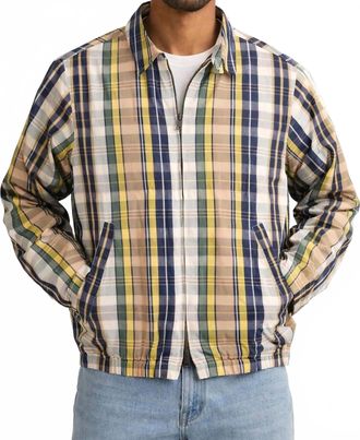 Todd Snyder Madras Club Jacket In Plaid Navy Yellow