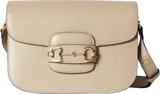 Gucci Tassen, Dames, Beige, ONE Size, Leer, Horsebit 1955 Medium Tas