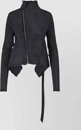 Rick Owens denim asymmetric long-sleeve single-breasted coat