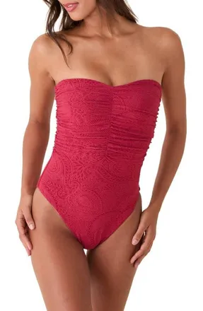 Andie Swim Pana Strapless One-Piece Swimsuit in Paprika at Nordstrom, Size X-Large
