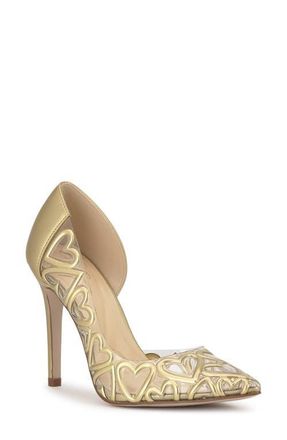Jessica Simpson Palvin Half dOrsay Pointed Toe Pump in Gold/Clear at Nordstrom, Size 6.5