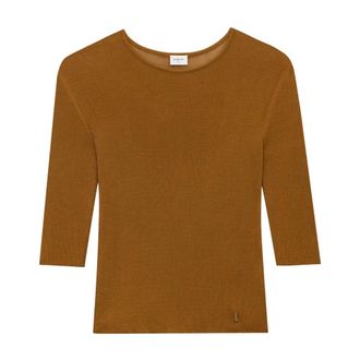 Saint Laurent Round-neck Knitwear, female, Brown, S, Round-neck Knitwear