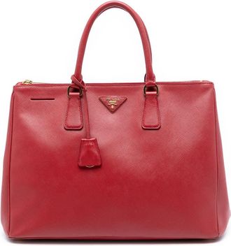 Prada Pre-owned Prada Large Saffiano Lux Galleria Double Zip Satchel EI6ND5XF8C3HVO45