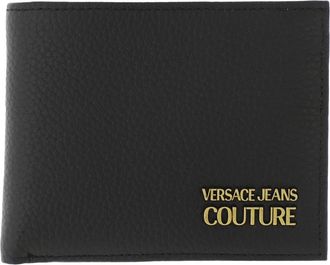 Versace Jeans Couture Logo Plaque Wallet - Heren - Portefeuilles - Zwart - ONE Size - Leer - Accessoires
