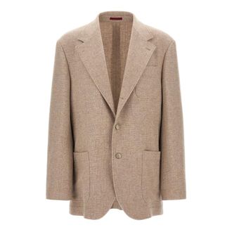 Brunello Cucinelli Panama Deconstructed Blazer - Heren - Jassen - Beige - Maat: 3XL Kasjmier