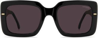 Carrera 53mm Rectangular Sunglasses in Black/Mauve at Nordstrom