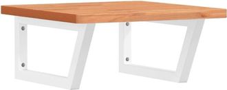 vidaXL Basin Shelf Wall Mounted Steel and Solid Wood Beech Vidaxl