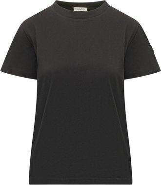 Moncler Black Solid Crew Neck T-Shirt