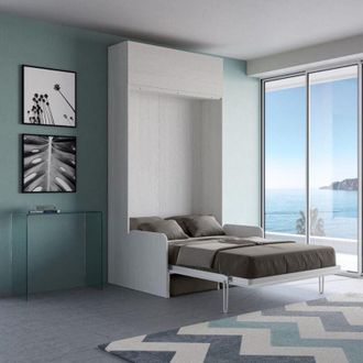 Itamoby Letto scomparsa verticale francese 140 cm con pensile Bianco kentaro sofa