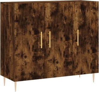 vidaXL Sideboard Smoked Oak 90x34x80 cm Engineered Wood vidaXL