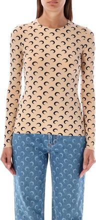 Marine Serre Moon Second Skin Crew Neck Top