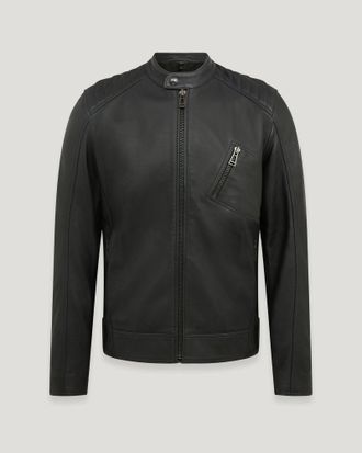 Belstaff Belstaff Chaqueta V Racer para hombre Cuero de oveja cheviot Tinta oscura 48