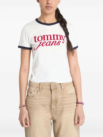 Tommy Jeans logo-print T-shirt - women - Cotton - M - White