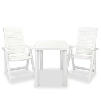 Berkfield Home 3 Piece Bistro Set Plastic White