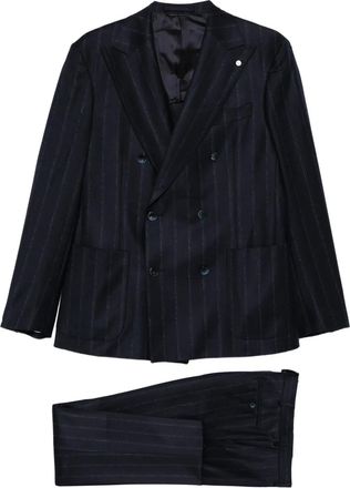 Luigi Bianchi Mantova Completo gessato doppiopetto - Blu