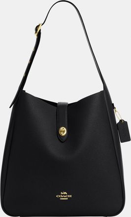 Coach Womens Hadley Large Shoulder Bag in Double Face Leather - Black - One Size