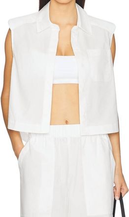 SIMKHAI Winslow Cropped Shirt In White