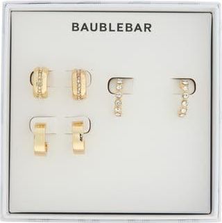 BaubleBar Set of 3 Huggie Hoop Earrings in Gold at Nordstrom Rack