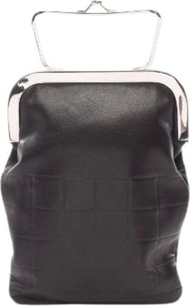Chanel Pre-owned Handbags, female, Black, Size: ONE SIZE Pre-owned Chocolate Bar Lambskin Handbag