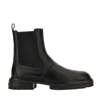 Hogan Contemporary Black Calfskin Ankle Boots