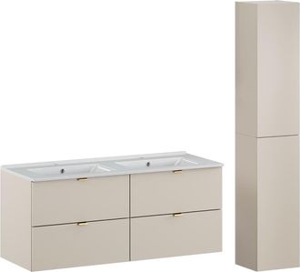 Petits Meubles Set de muebles con lavabo encastrado y columna estratificado 120cm