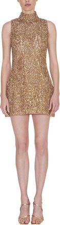 Reem Acra Sleeveless Embroidered Mini Dress