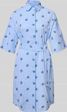 0039 Italy 0039 Italy Knielanges Hemdblusenkleid mit Bindeg&uuml;rtel Modell DERBY in Bleu, Gr&ouml;&szlig;e XXL