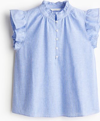 H&M Bluse aus Leinenmix - Blue