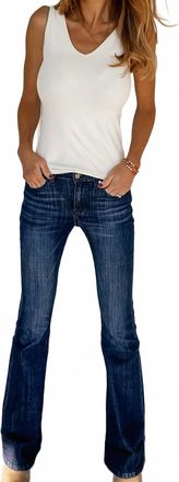 Kancan Wendy Mid Rise Flare Jeans In Blue