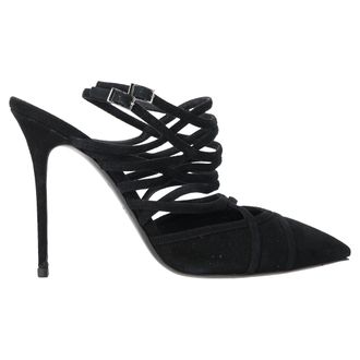 Giuseppe Zanotti Lace Up Strappy Pumps in Black Suede
