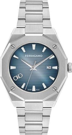 Ferragamo Edge Bracelet Watch, 40mm in Ip Stainless Steel/blue at Nordstrom