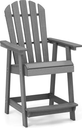 Costway Costway - Silla Jardin Exterior Hdpe Con Reposabrazos, Silla Alta Adirondack Con Reposapi&eacute;s, Silla Alta De Bar Interiores Exteriores Jard&iacute;n Piscina, 7