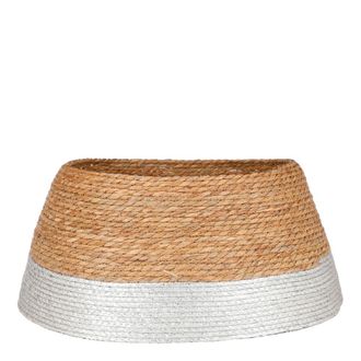 house of seasons Cesta del &aacute;rbol de navidad en hierba marina silver D58