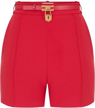 Elisabetta Franchi Shorts in cr&ecirc;pe leggero con cintura - - Shorts - Donna - Rosso - S