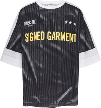 Moschino T-shirt in cotone a righe - Nero