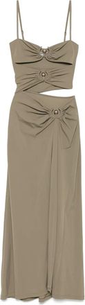 CHRISTOPHER ESBER Abito midi con ruches - Verde