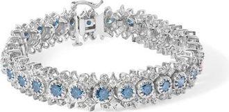 House of Brilliance 14K White Gold 10.0 Cttw Diamond Floral Cluster Link Bracelet at Nordstrom