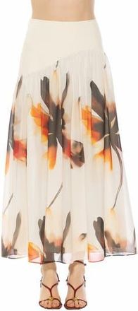 Alexia Admor Eris Asymmetric Drop Waist Maxi Skirt in Large Floral at Nordstrom Rack, Size 12